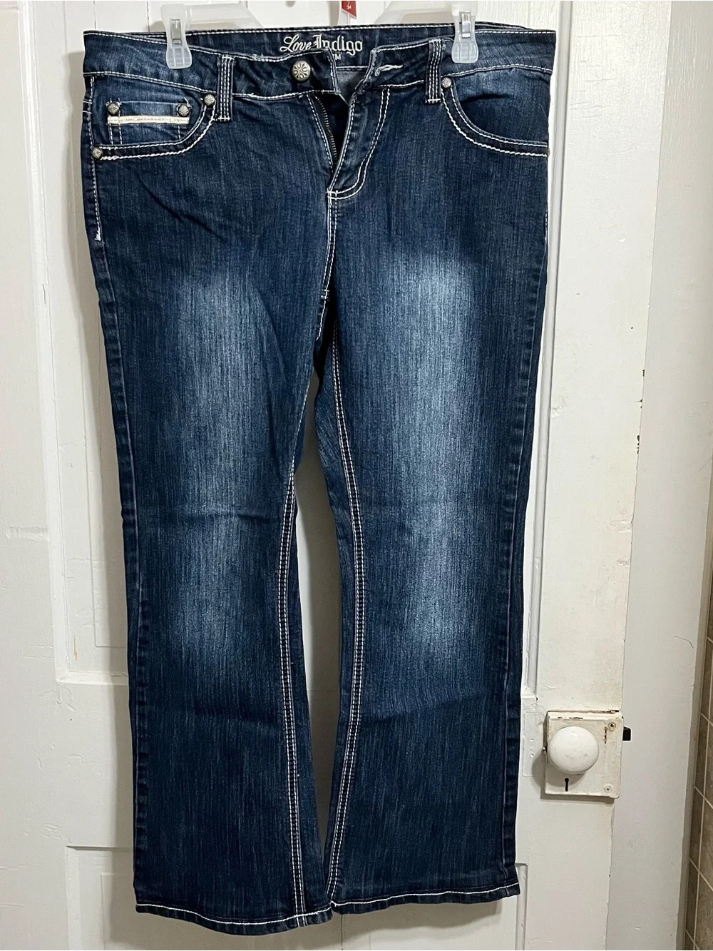 Love Indigo Women’s Dark Wash Bootcut Jeans - Picture 1 of 7